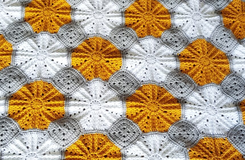 Octagon Fireworks Crochet Blanket