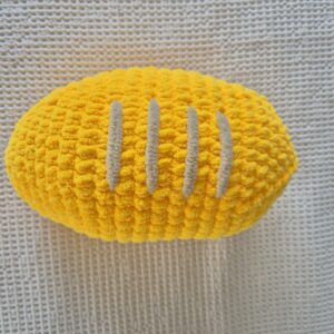 Indoor Football, Yellow Crochet Plushie Football, Kids AFL Football Plushie